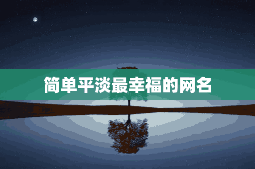 简单平淡最幸福的网名